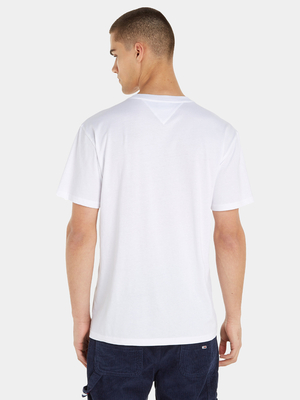 Tommy Jeans pánske biele tričko - XL (YBR)