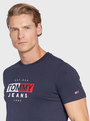 Tommy Jeans pánske modré tričko ENTRY FLAG - S (C87)