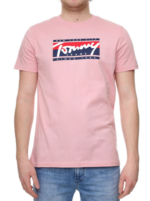 Tommy Jeans pánske ružové tričko - L (TH9)