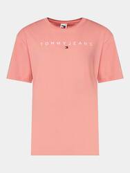 Tommy Jeans pánske ružové tričko LINEAR - S (TIC)