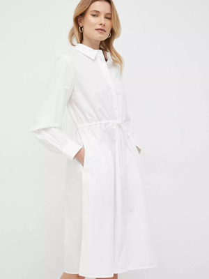 Tommy Hilfiger dámske biele košeľové šaty - 34 (YCF)