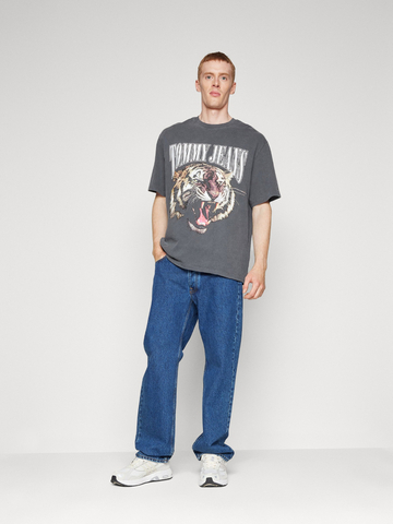 Tommy Jeans pánske šedé tričko VINTAGE TIGER