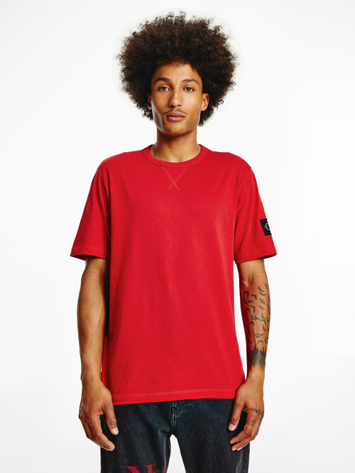 Calvin Klein pánske červené tričko Badge