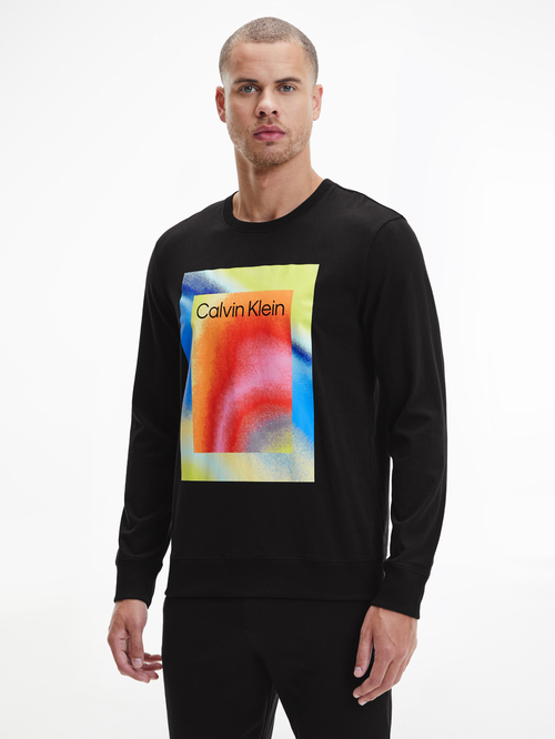 Calvin Klein pánske čierne tričko s dlhým rukávom
