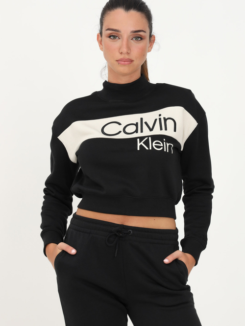 Calvin Klein dámska čierna cropped mikina