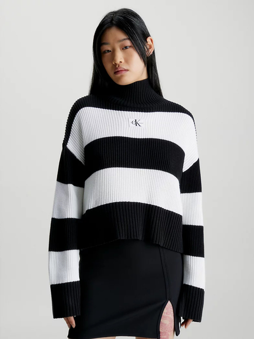 Calvin Klein dámsky čiernobiely sveter