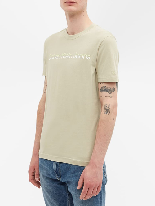 Calvin Klein pánske olivovo zelené tričko