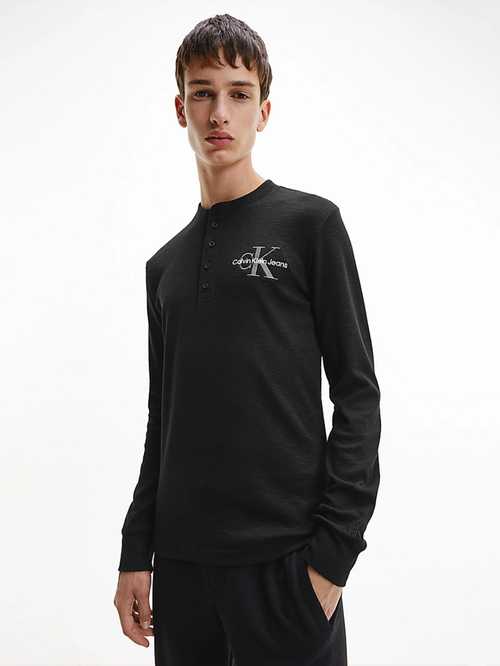 Calvin Klein pánske čierne tričko s dlhým rukávom