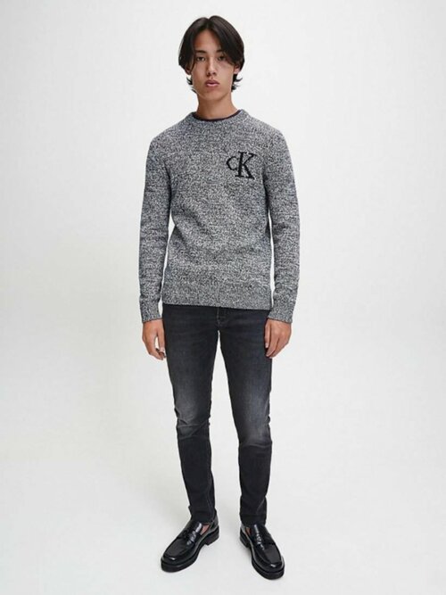 Calvin Klein pánsky sveter čierny melír