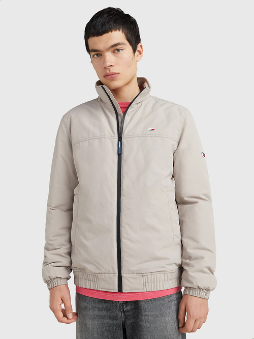 Tommy Jeans pánska béžová bunda ESSENTIAL 
