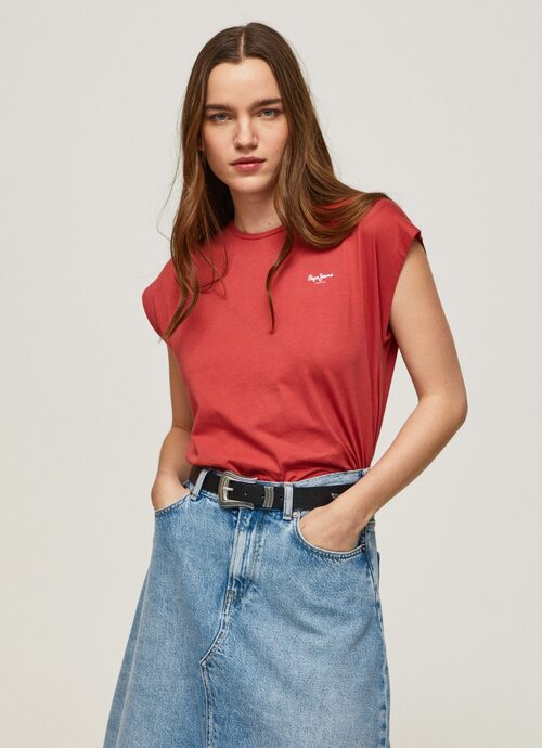 Pepe Jeans dámske červené tričko BLOOM