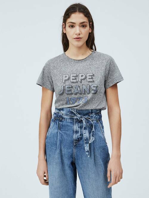 Pepe Jeans dámske šedé tričko Bibiana
