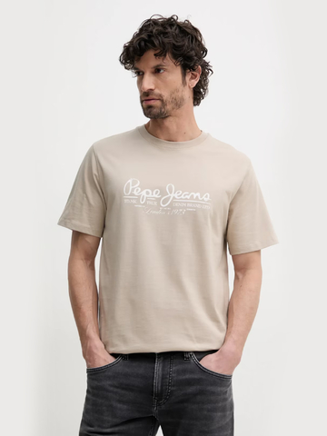 Pepe Jeans pánske béžové tričko Dumas