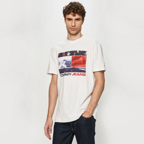 Tommy Jeans pánske biele tričko Graphic Tee