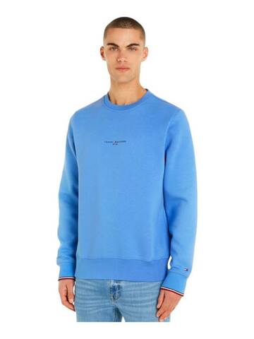 Tommy Hilfiger pánska modrá mikina LOGO TIPPED CREWNECK