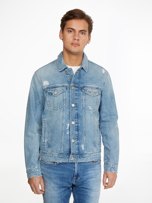 Tommy Jeans pánska modrá džínsová bunda