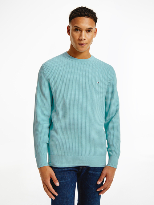 Tommy Hilfiger pánsky tyrkysový sveter