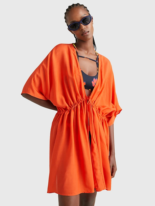 Tommy Hilfiger dámske oranžové plážové šaty