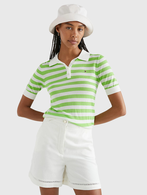 Tommy Hilfiger dámsky polo svetrík s krátkym rukávom