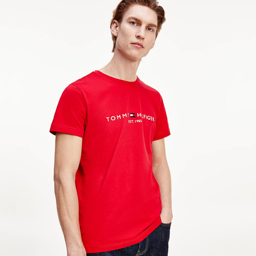 Tommy Hilfiger pánske červené tričko Logo