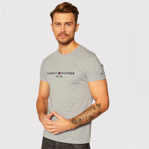Tommy Hilfiger pánske šedé tričko Logo