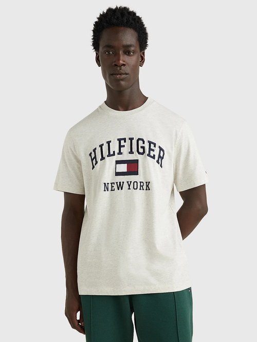 Tommy Hilfiger pánske šedé tričko Modern Varsity