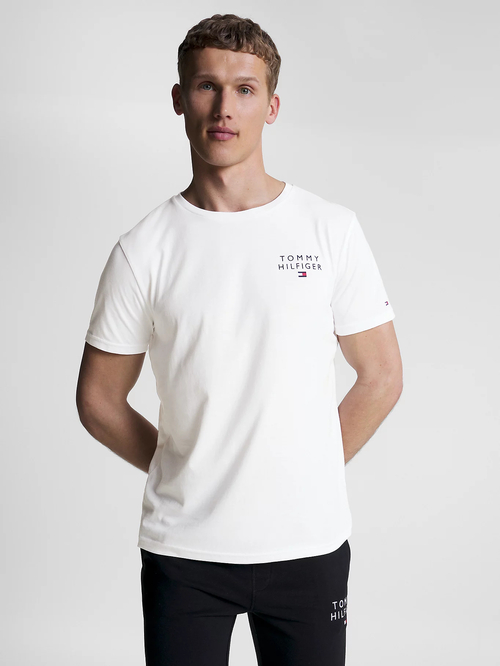 Tommy Hilfiger pánske biele tričko Logo
