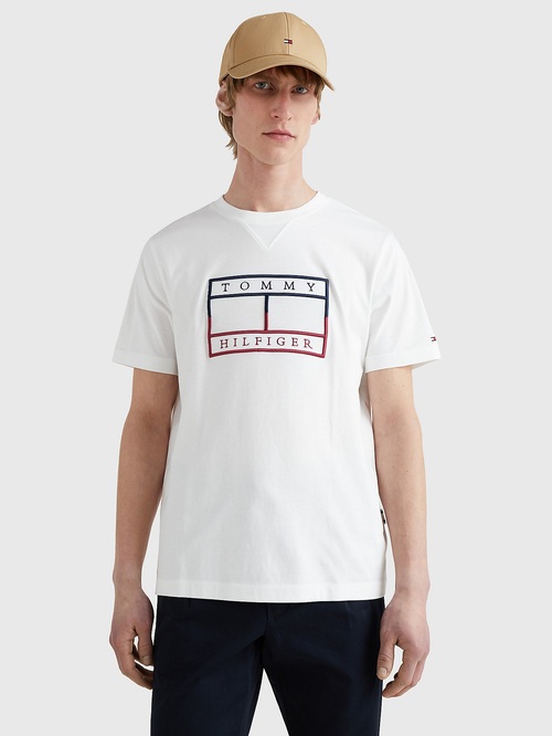 Tommy Hilfiger pánske biele tričko Outline
