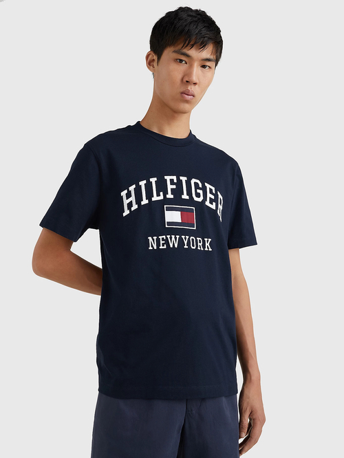 Tommy Hilfiger pánske modré tričko Modern Varsity