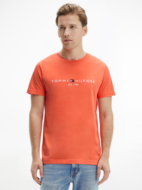 Tommy Hilfiger pánske oranžové tričko Logo tee
