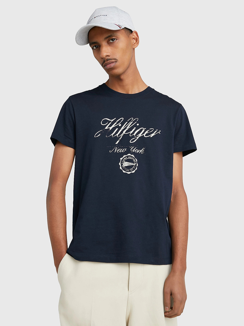 Tommy Hilfiger pánske tmavo modré tričko Print