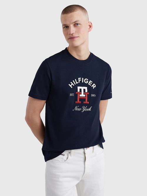 Tommy Hilfiger pánske tmavo modré tričko Monogram