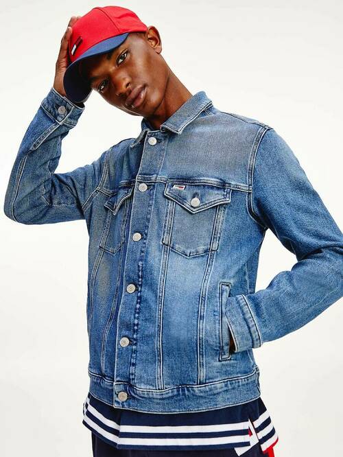 Tommy Jeans pánska džínsová modrá bunda