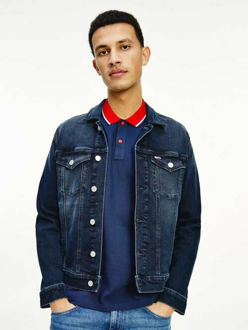 Tommy Jeans pánska džínsová modrá bunda