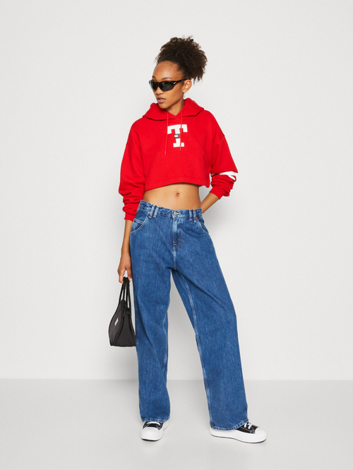 Tommy Jeans dámska červená mikina