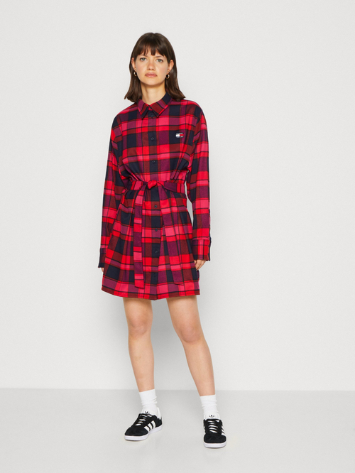 Tommy Jeans dámske červené košeľové šaty