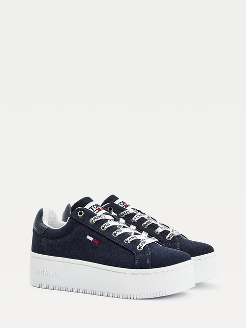 Tommy Jeans dámske tmavomodré tenisky ICONIC ESSENTIAL FLATFORM