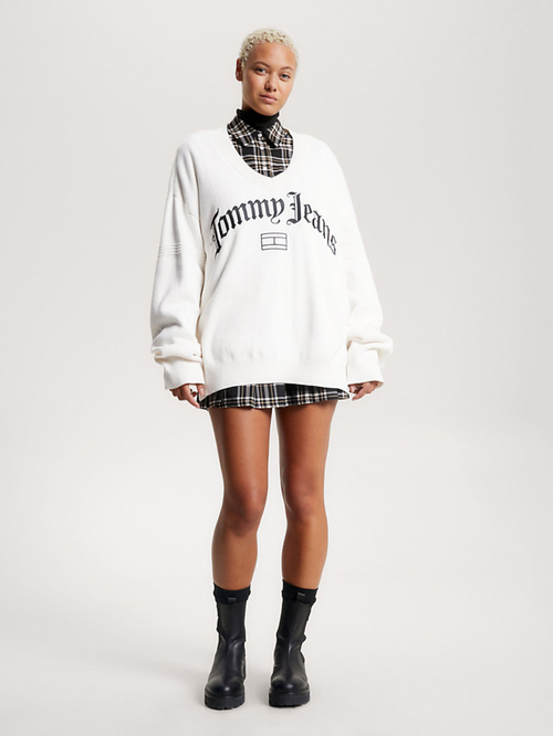 Tommy Jeans dámsky krémový sveter