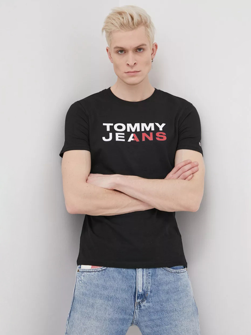 Tommy Jeans pánske čierne tričko