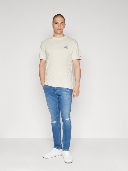 Tommy Jeans pánske béžové tričko