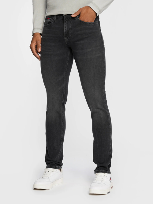 Tommy Jeans pánske tmavo šedé džínsy SCANTON SLIM