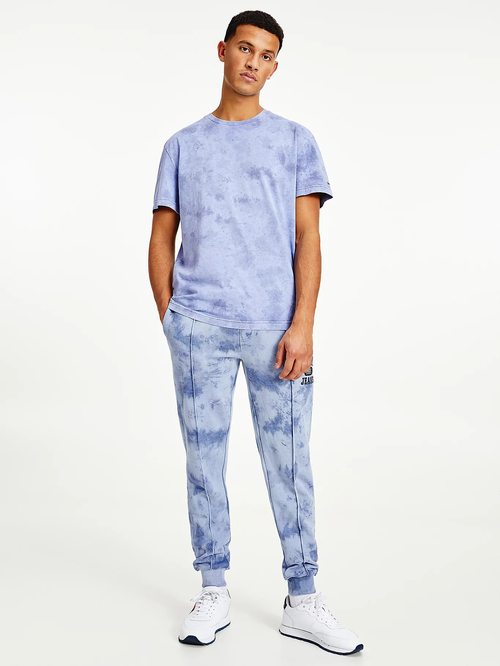 Tommy Jeans pánske svetlofialové tričko CLOUDY WASH