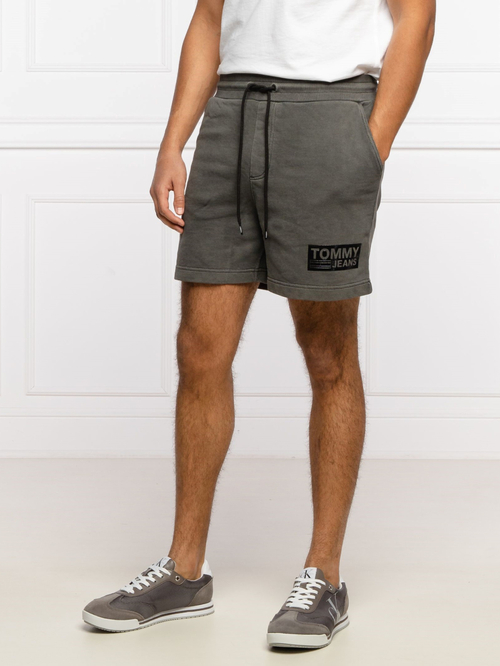 Tommy Jeans pánske tmavo šedé teplákové šortky