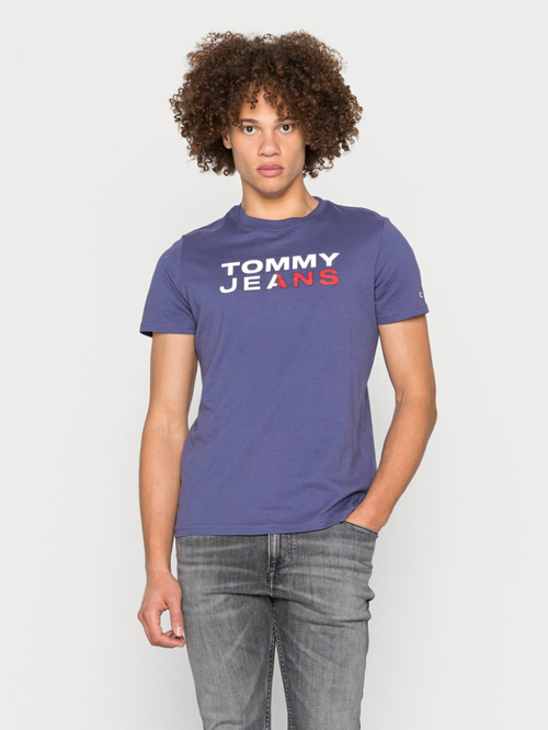 Tommy Jeans pánske tmavofialové tričko
