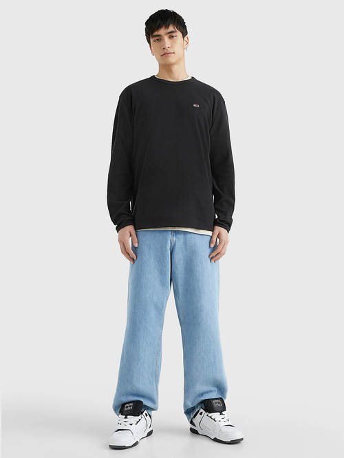 Tommy Jeans pánsky čierny tenký sveter