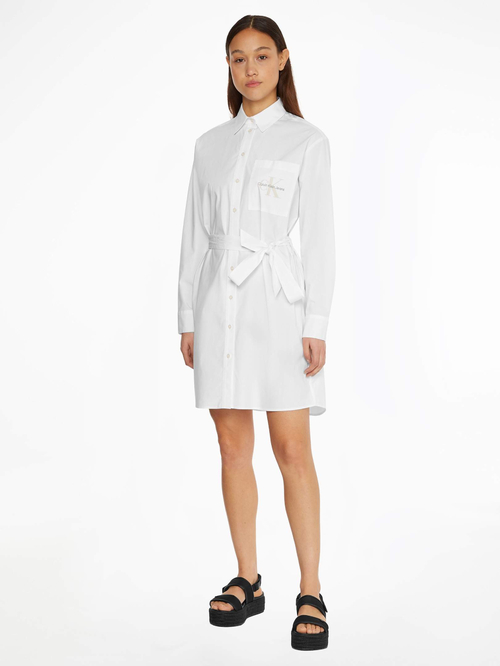 Calvin Klein dámske biele košeľové šaty