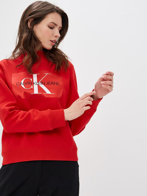 Calvin Klein dámska červená mikina Monogram