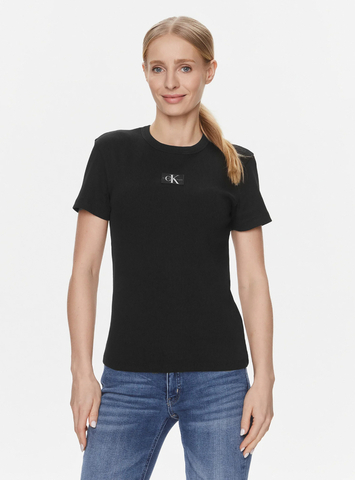 Calvin Klein dámske čierne rebrované tričko