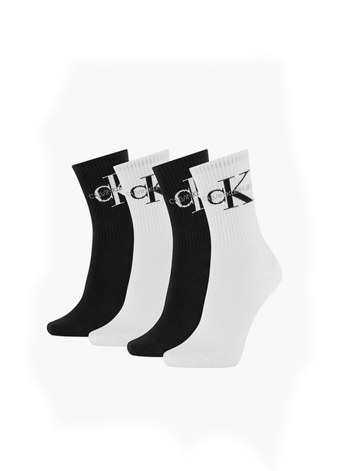 Calvin Klein dámske čierne a biele ponožky 4 pack