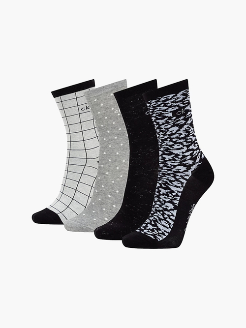 Calvin Klein dámske vzorované ponožky 4 pack